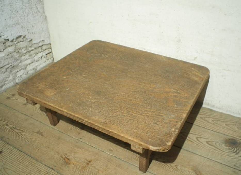 1061 アンティーク　無骨なちゃぶ台　ローテーブル　一枚板　古道具　レトロ