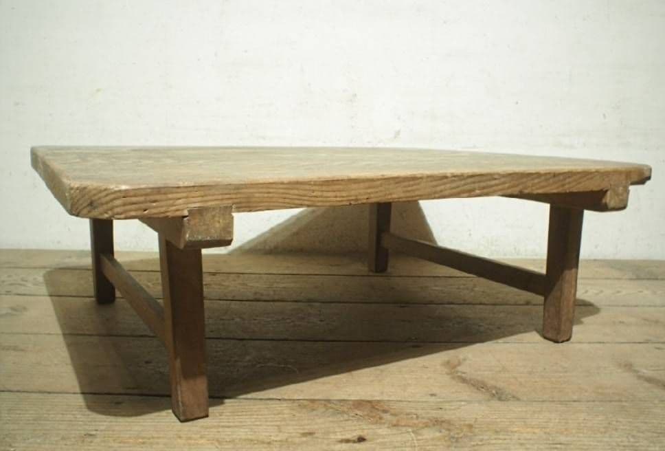 1061 アンティーク　無骨なちゃぶ台　ローテーブル　一枚板　古道具　レトロ