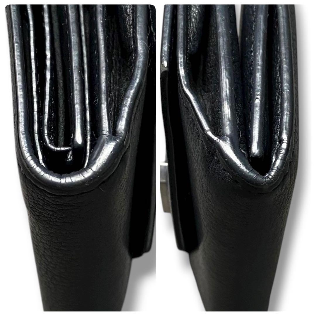 美品 ルイヴィトン ポルトフォイユ ロックミー レザー 折財布 3つ折り 黒