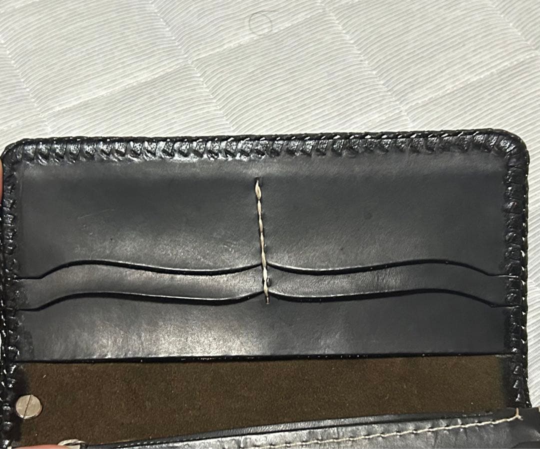 バイカーズウォレット　レザーキーリング　ハンドメイド　本革　ターコイズ　チェーン