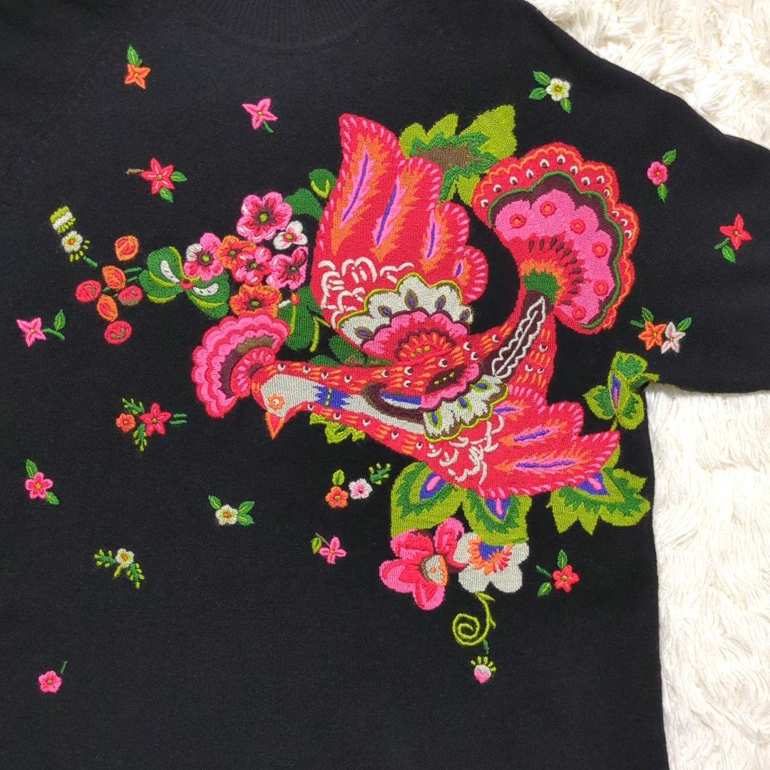 【専用】TOKUKO 1er VOL　ニット チュニック　孔雀　お花　刺繍