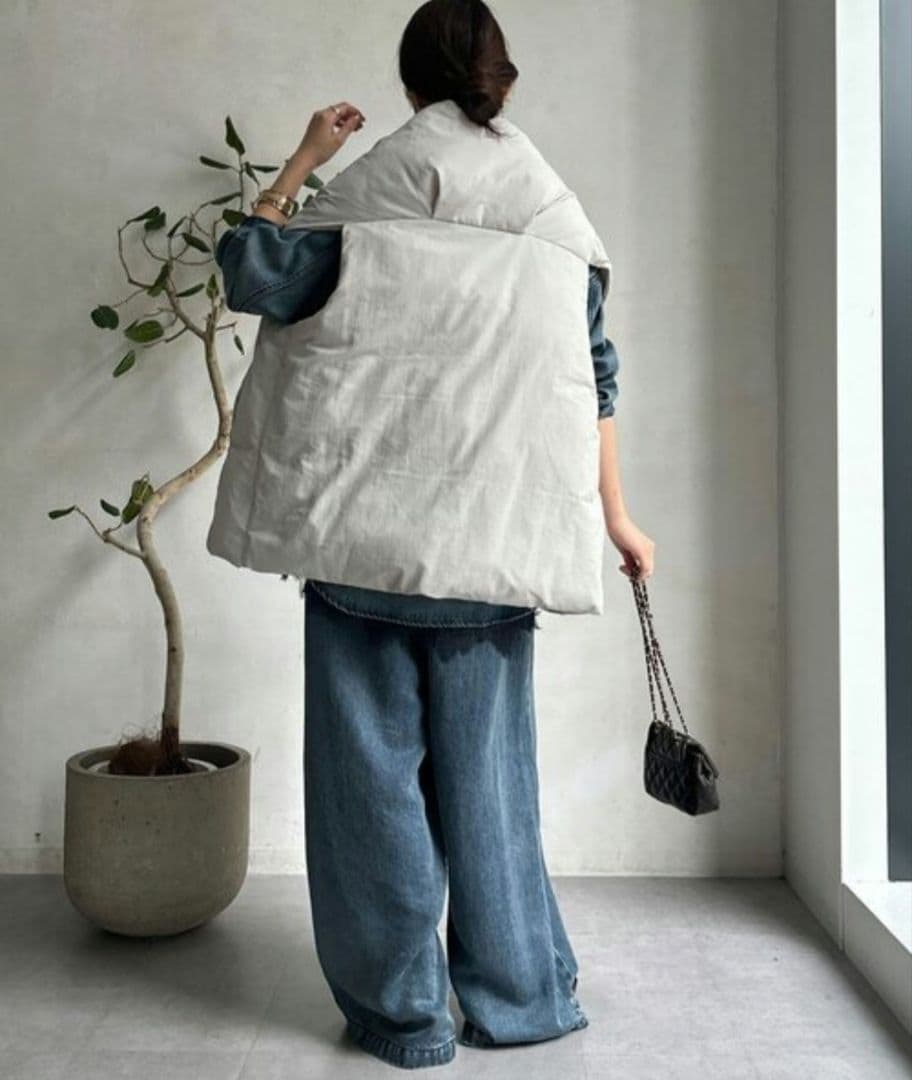 DouDou【WEB限定】ストールライクファーバーダウンベスト