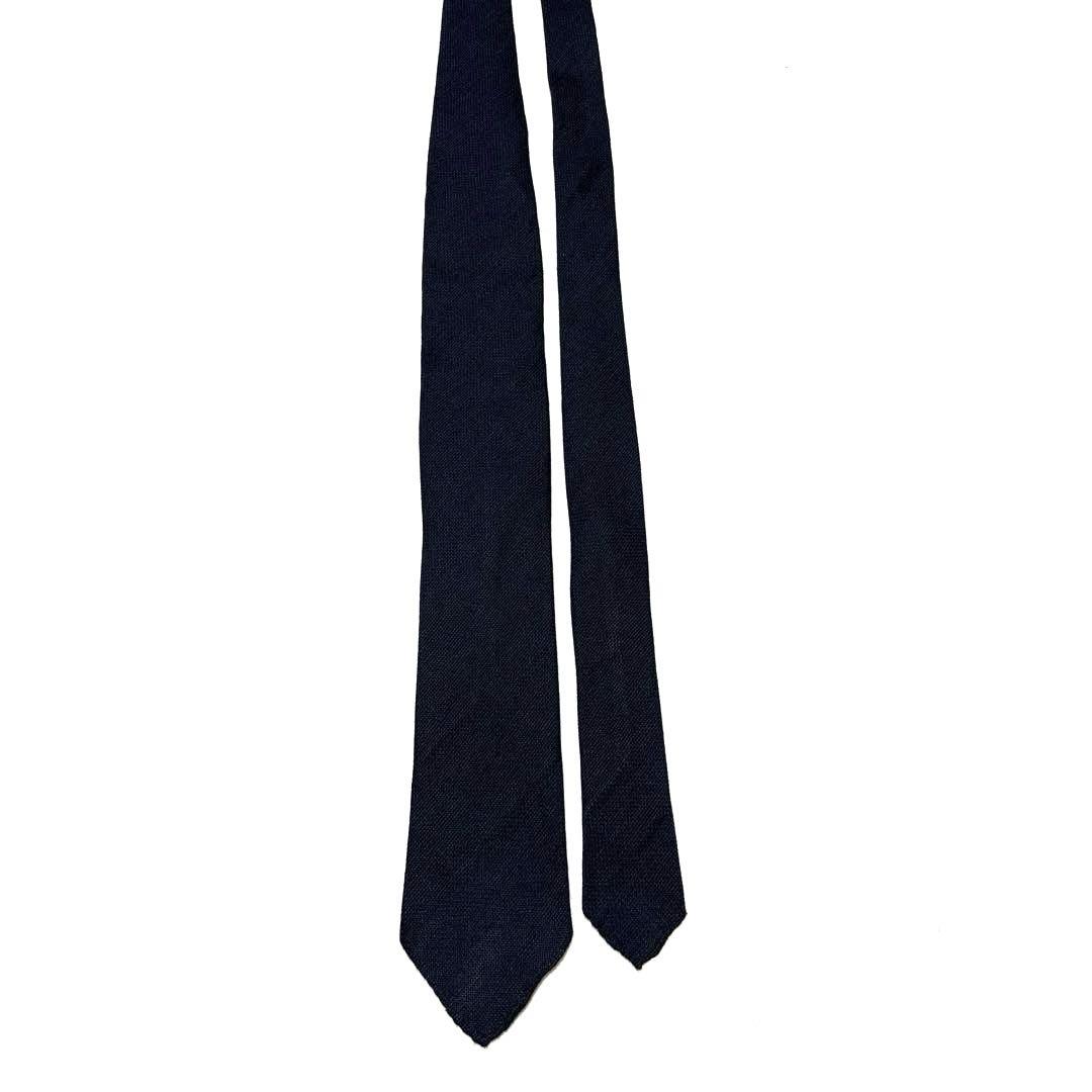 Brioni ブリオーニ　ネクタイ　セッテピエゲ　紺　無地　スフォデラート　美品