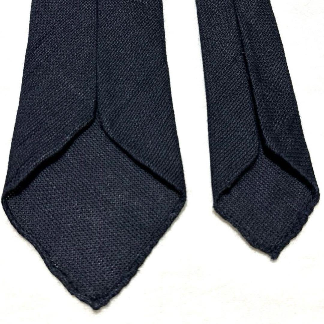 Brioni ブリオーニ　ネクタイ　セッテピエゲ　紺　無地　スフォデラート　美品