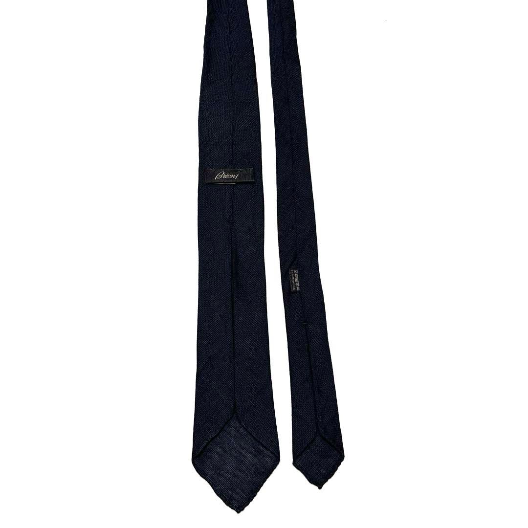 Brioni ブリオーニ　ネクタイ　セッテピエゲ　紺　無地　スフォデラート　美品