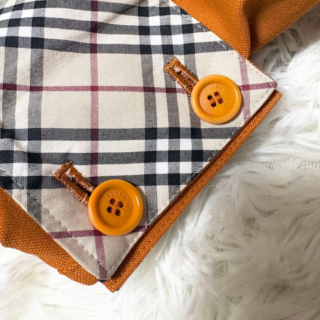 バーバリーロンドン 希少カラー オレンジ トレンチコート ノバチェック 本革