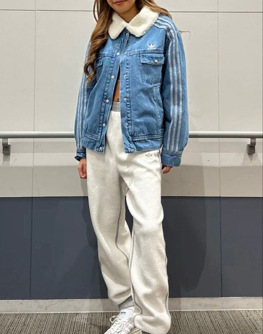 美品　アディダスオリジナルス　デニムジャケット　ボアジャケット