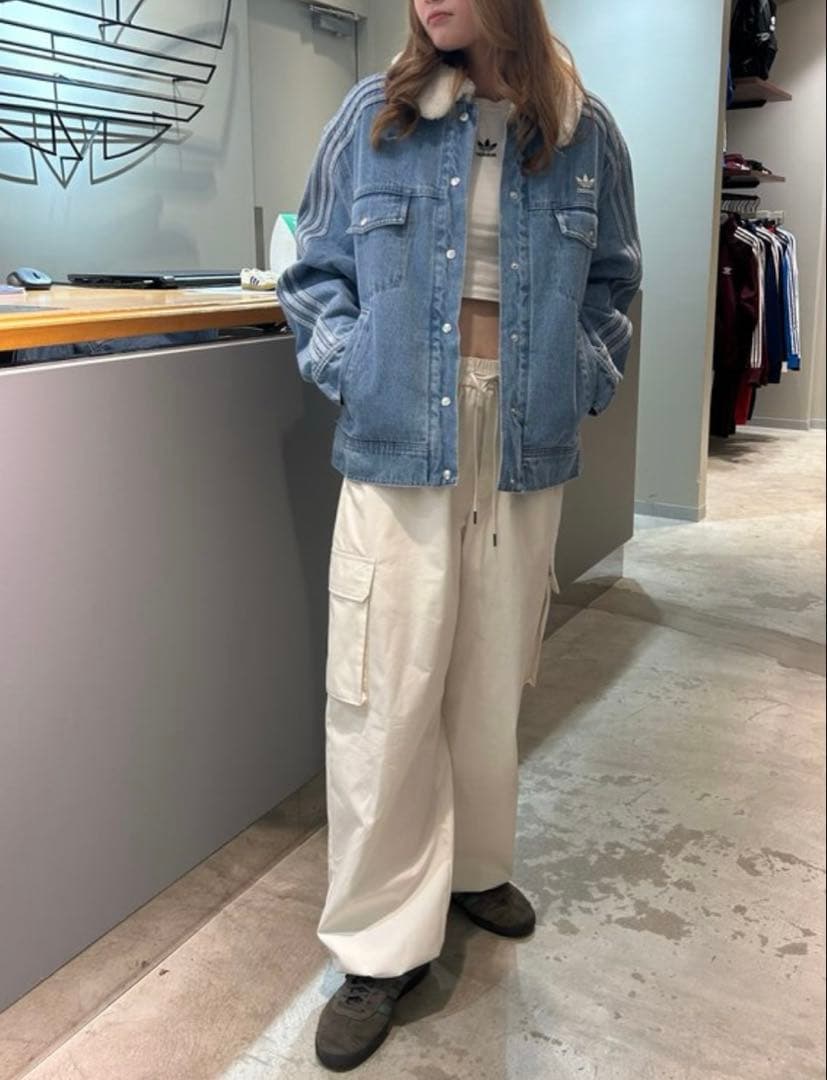 美品　アディダスオリジナルス　デニムジャケット　ボアジャケット