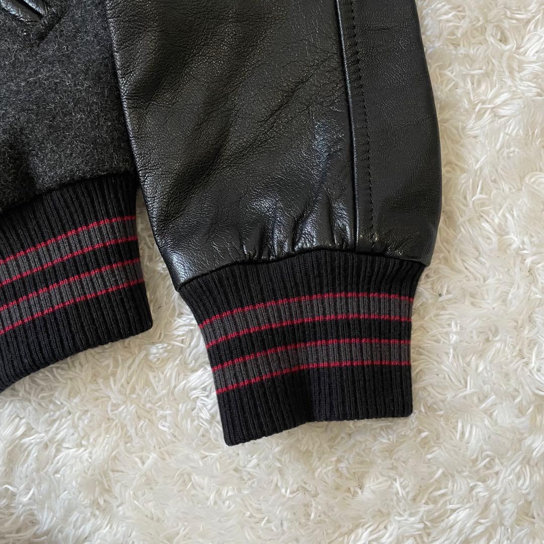 極美品✨DIESEL ディーゼル ウール ラムレザー スタジャン D刺繍 希少