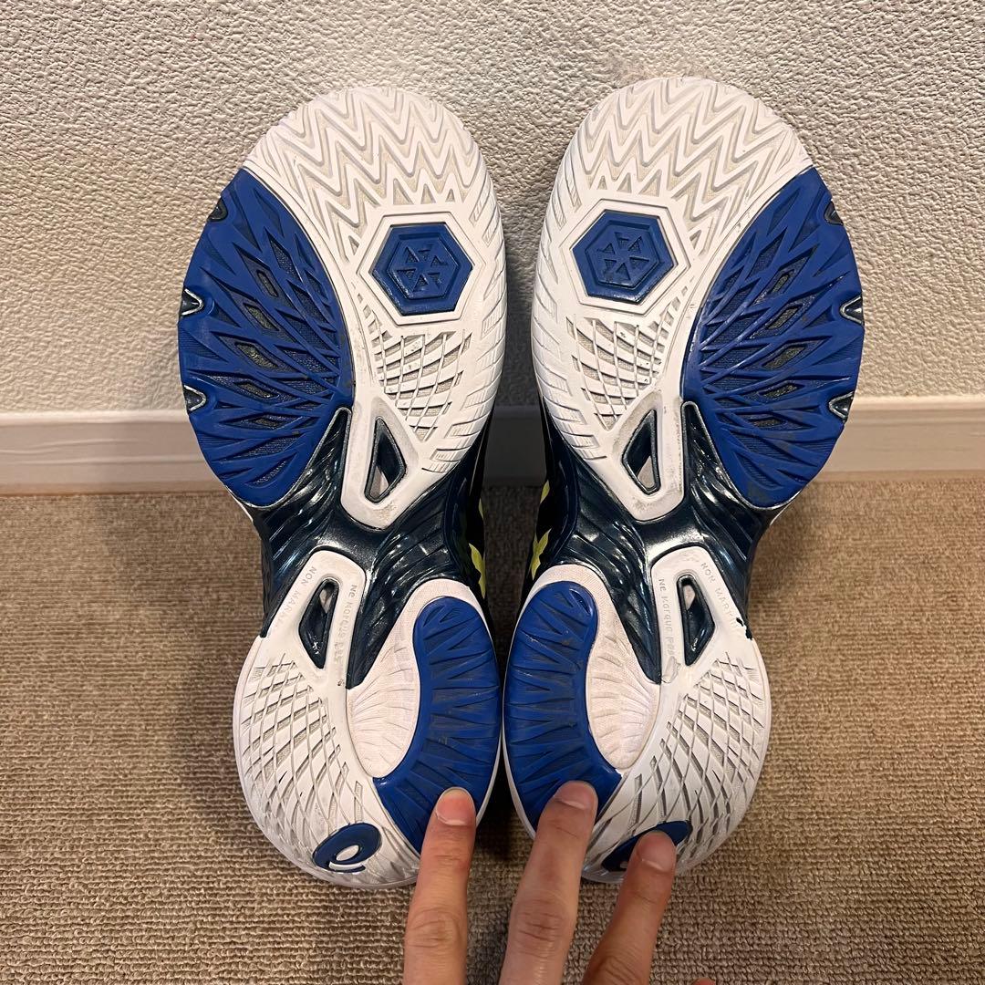 アシックス メタライズバレーボールシューズ ネイビー/イエロー