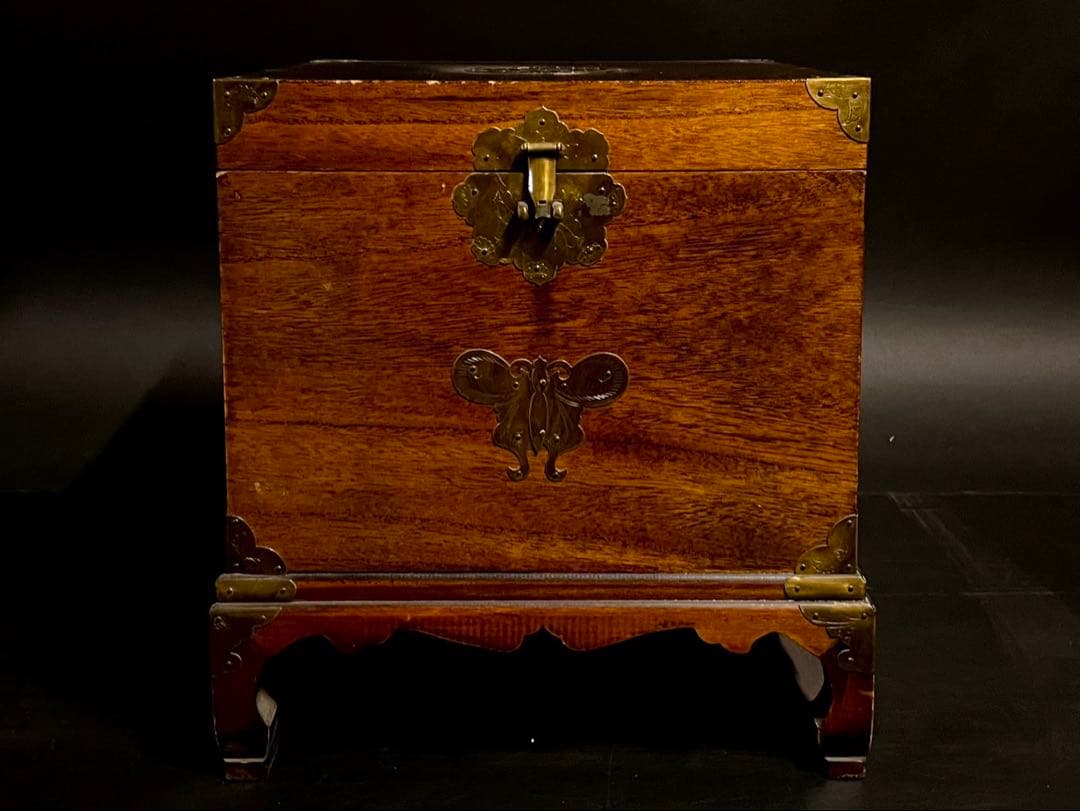 「祖」李朝 箪笥 バンダジ モリジャン 真鍮金具 4脚 朝鮮家具 （あ）