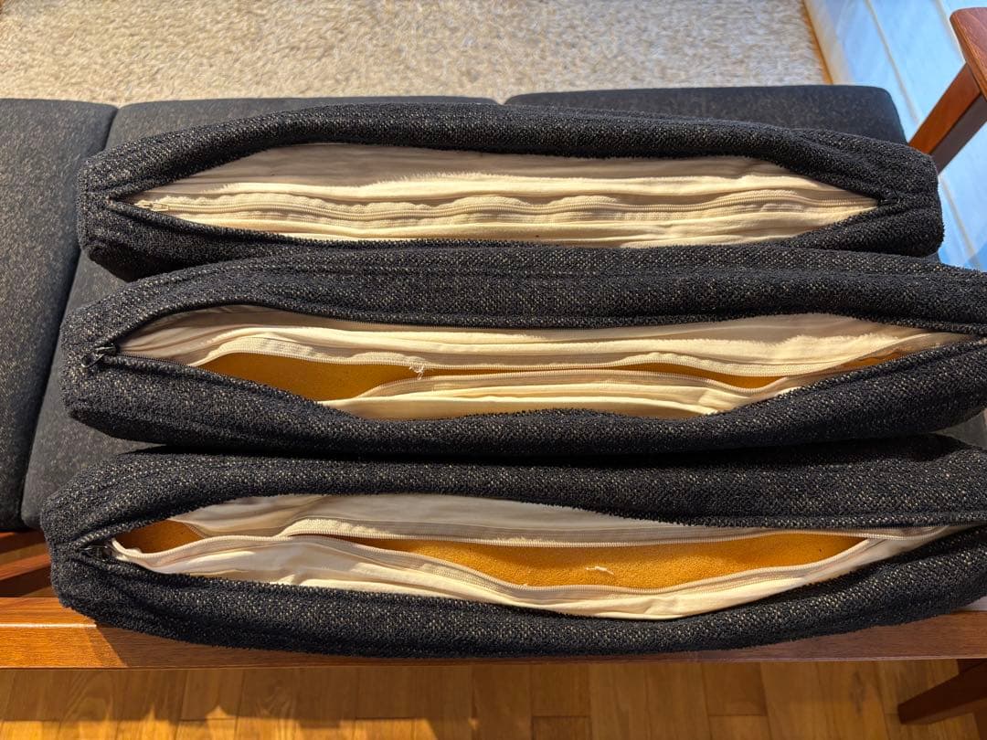 ナガノインテリア3Pソファ ウォールナット無垢材 美品