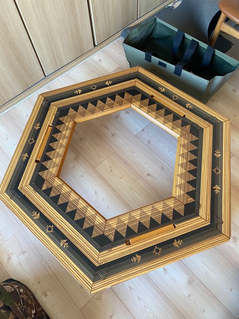 しま次郎ンドル 六角テーブル メタヘキテ セット ケース付 キャンプ テーブル