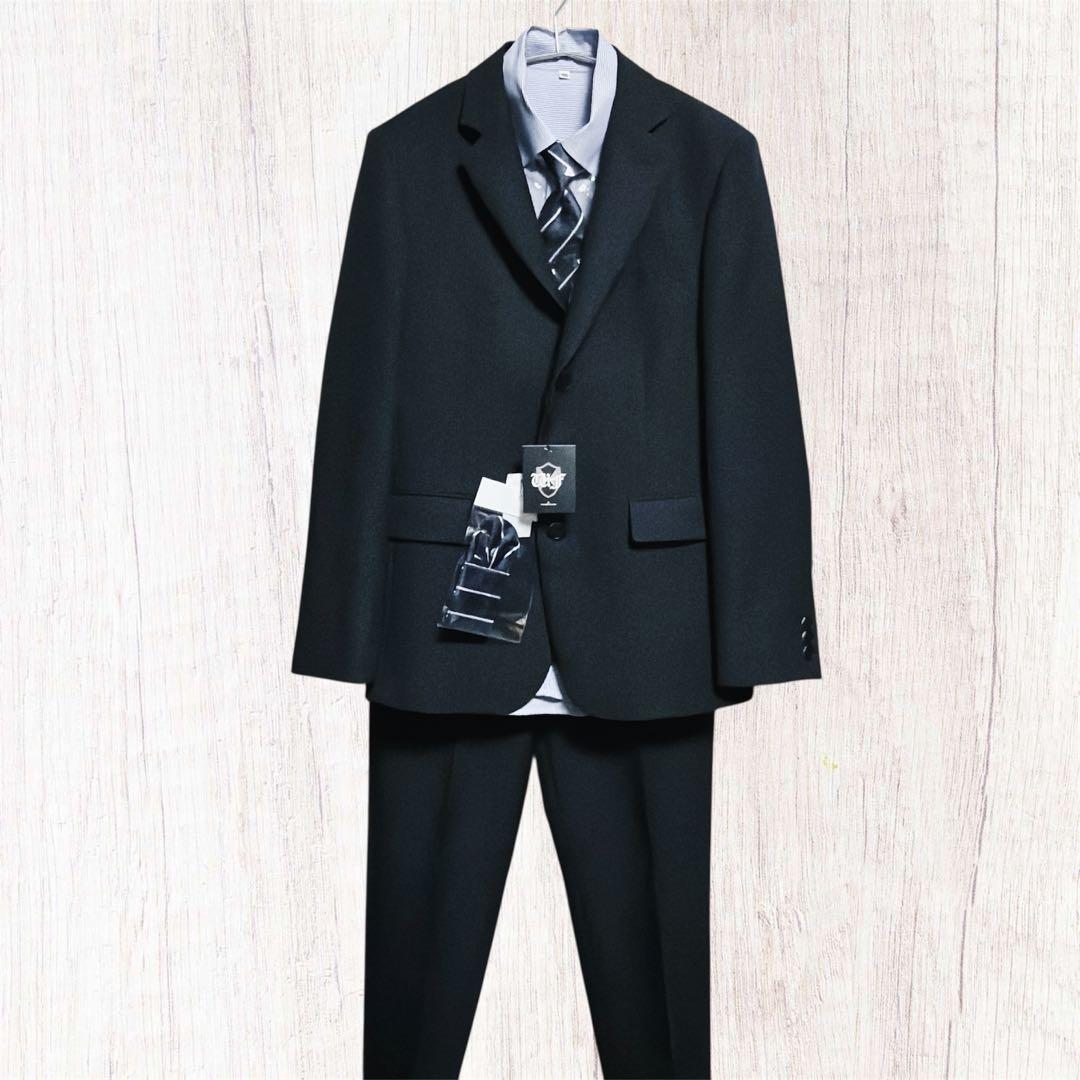 【5点セット】新品 WANDER FACTORY 160cm スーツ 黒 男の子