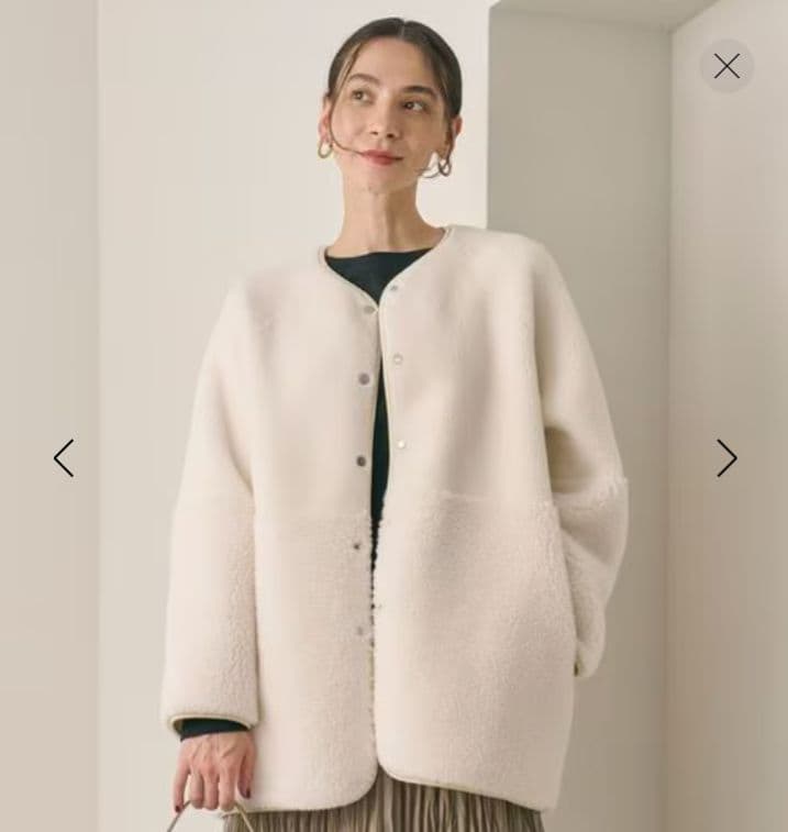 一度着用BEAUTY＆YOUTHボア✕フェイクムートンリバーシブルジャケット