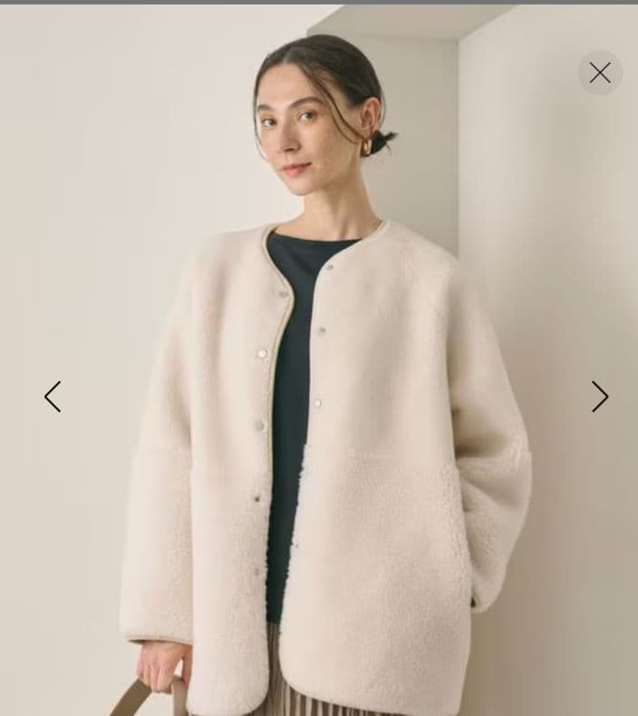 一度着用BEAUTY＆YOUTHボア✕フェイクムートンリバーシブルジャケット