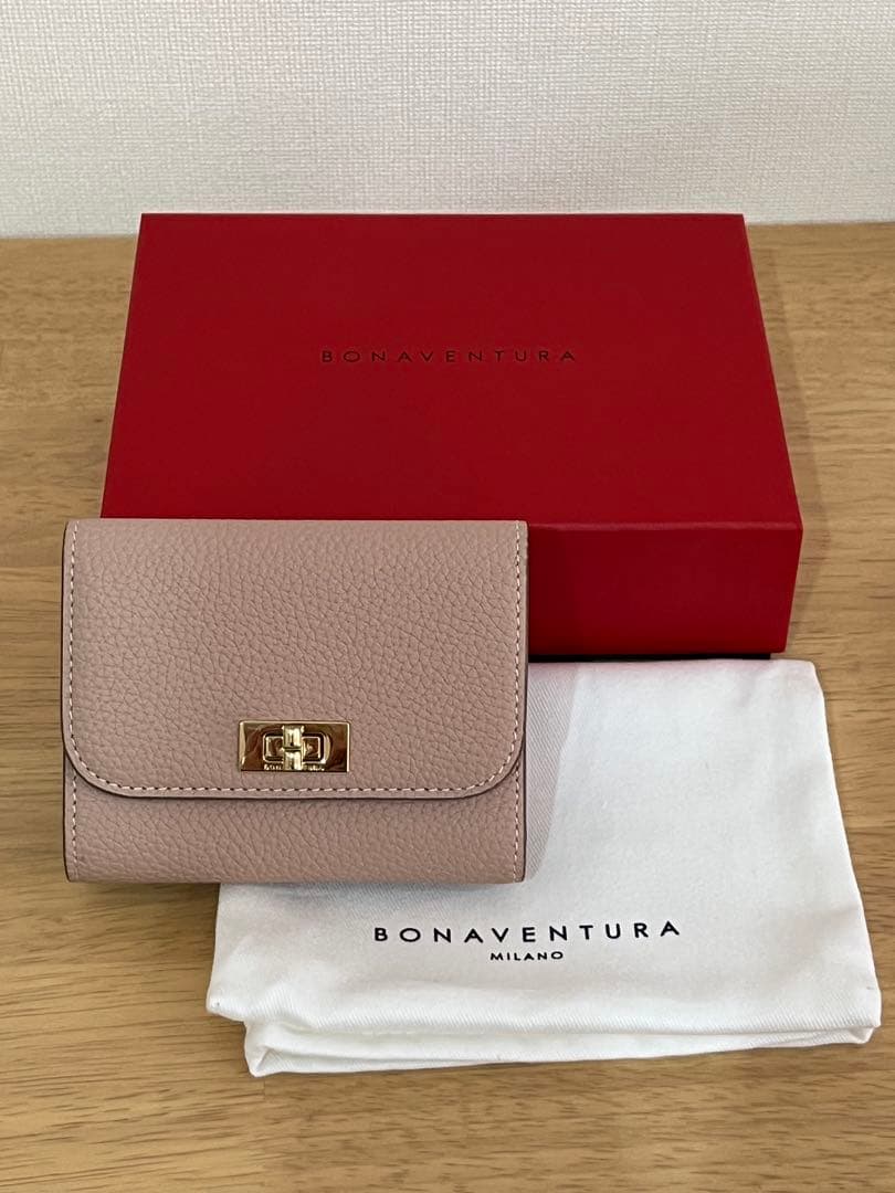 ボナベンチュラ　ベアトリーチェ折り財布⭐︎アーモンドピンク