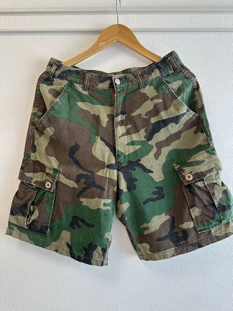 90s OLD Stussy 迷彩 カモフラ カーゴ ショーツ パンツ32
