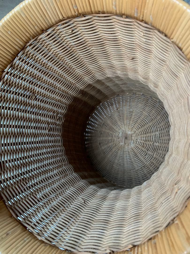 希少 山川ラタン G-1230 剣持勇デザイン ゴミ箱 ジャパニーズモダン