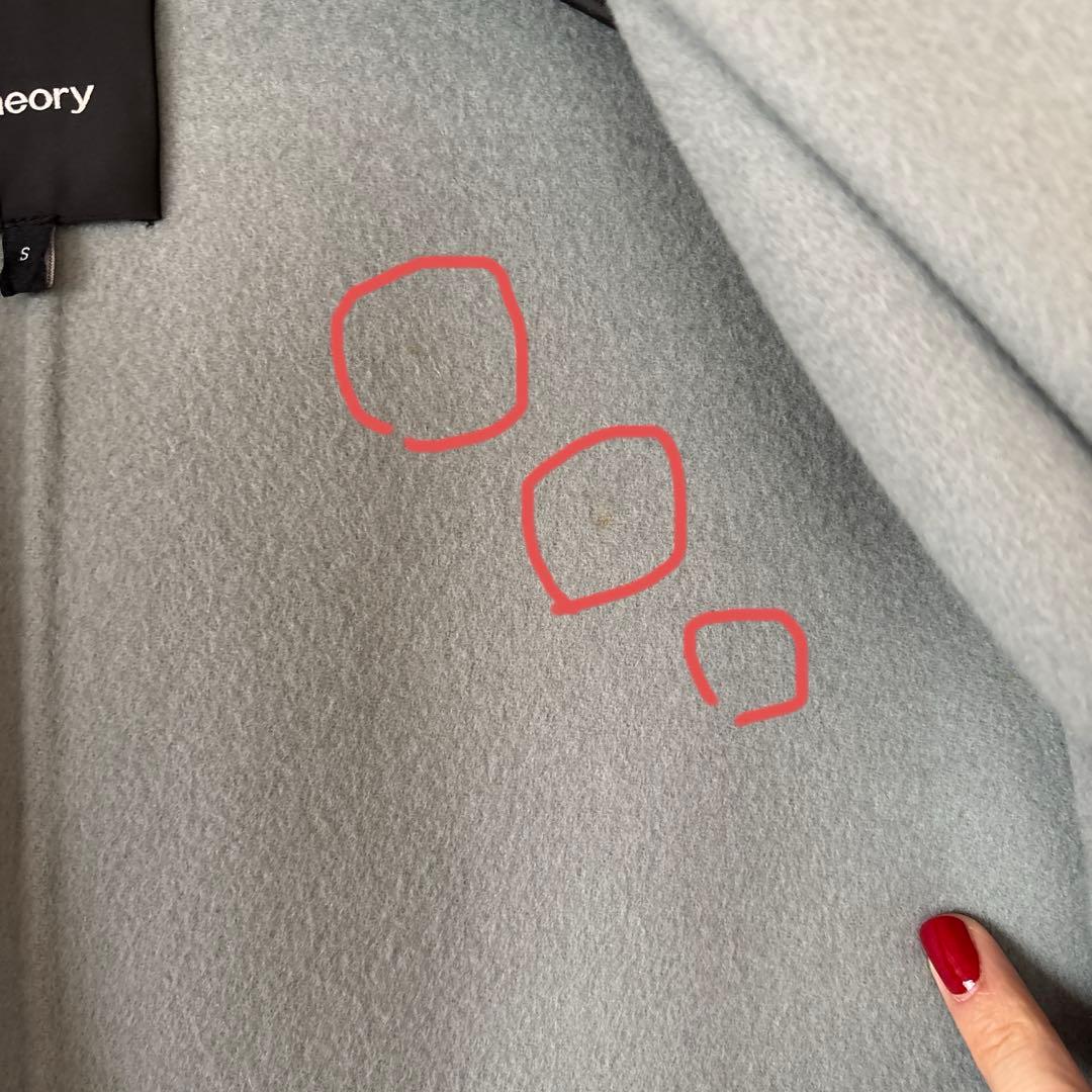 セオリー　カシミヤ　ブルーグレーコートS