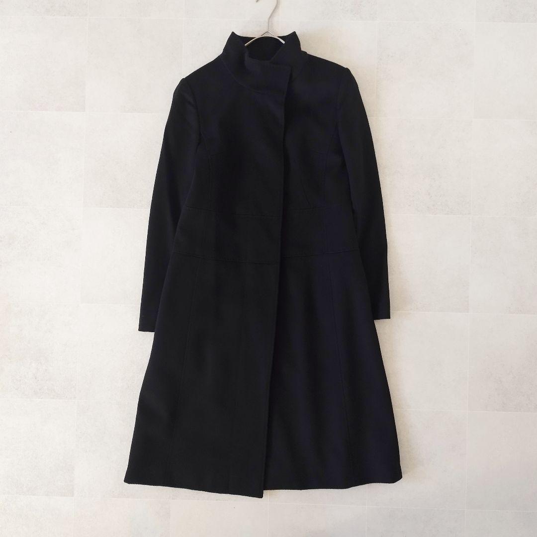 高級！上質！オールドイングランド スタンドカラーカシミアコート 黒 Sサイズ
