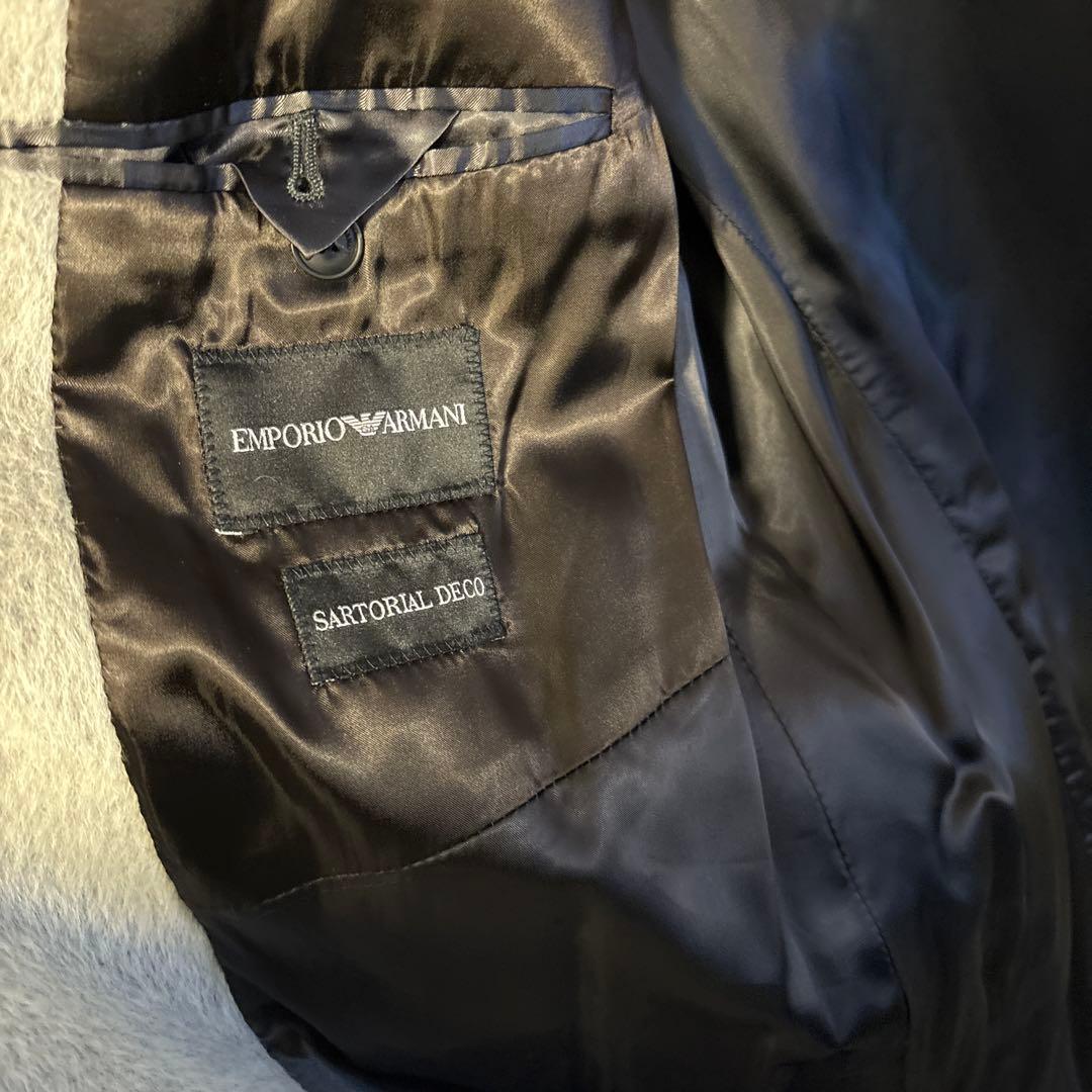 【EMPORIO ARMANI】 グレー ダブルブレスト チェスターコート