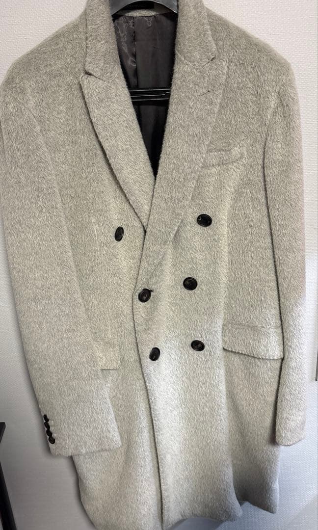 【EMPORIO ARMANI】 グレー ダブルブレスト チェスターコート
