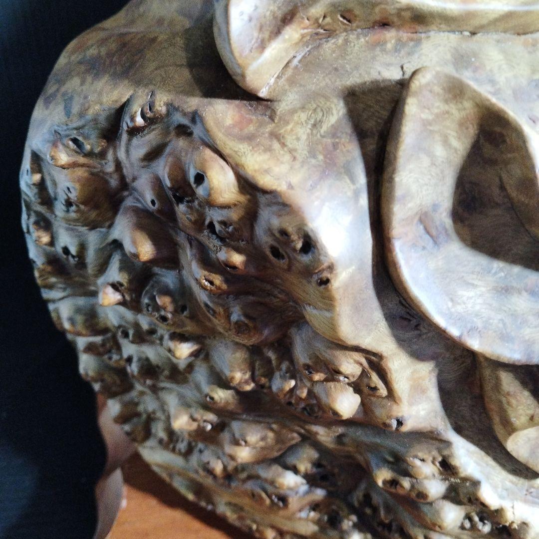 布袋様木彫り彫刻【黄金楠木彫】