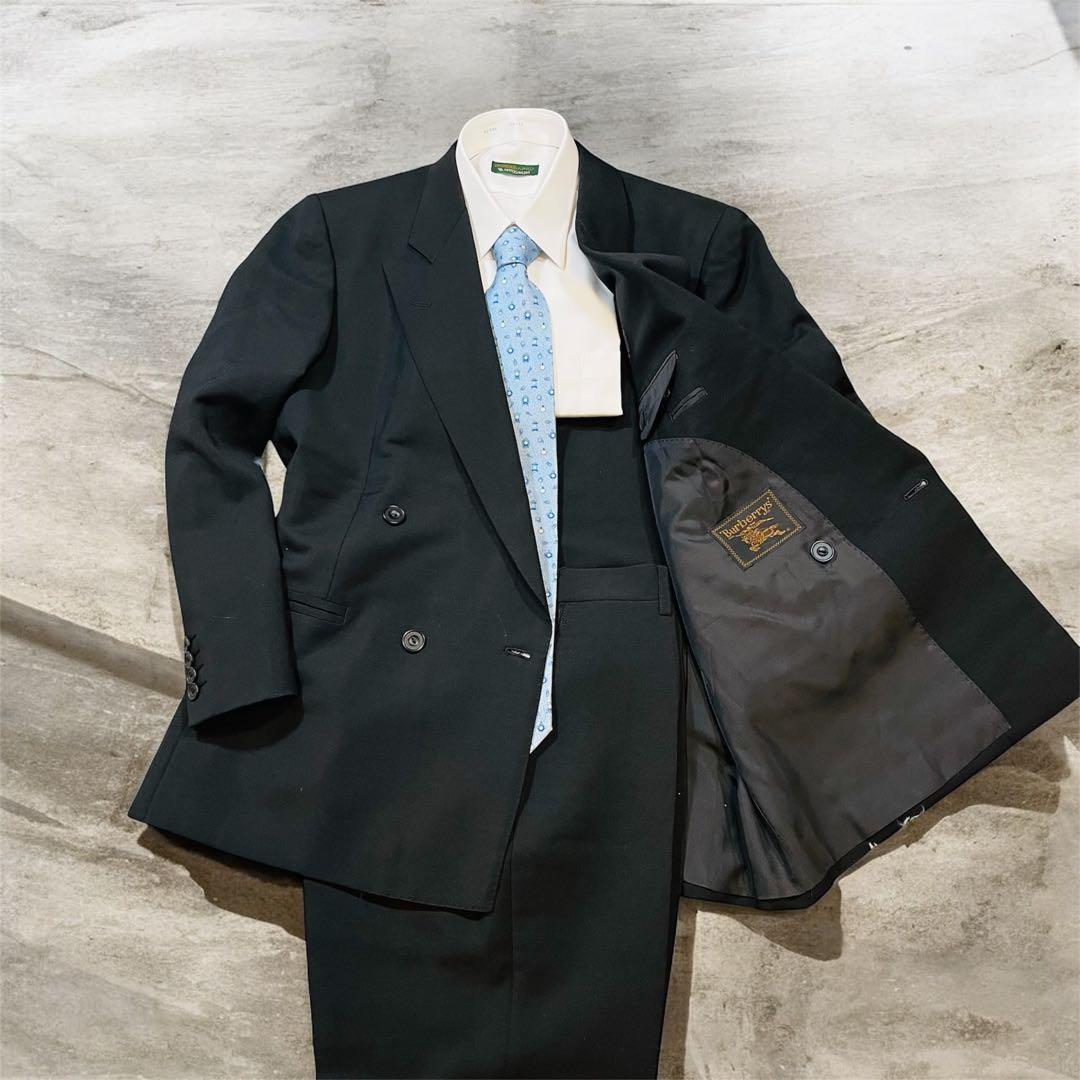 【極美品】バーバリーズ ブラック ダブルブレストスーツ 高級スーツ セットアップ