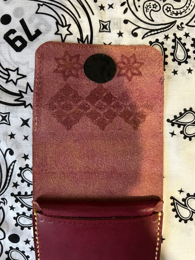 kcs funny HTC レッドムーン　ラクリエ　革財布　フラットヘッド