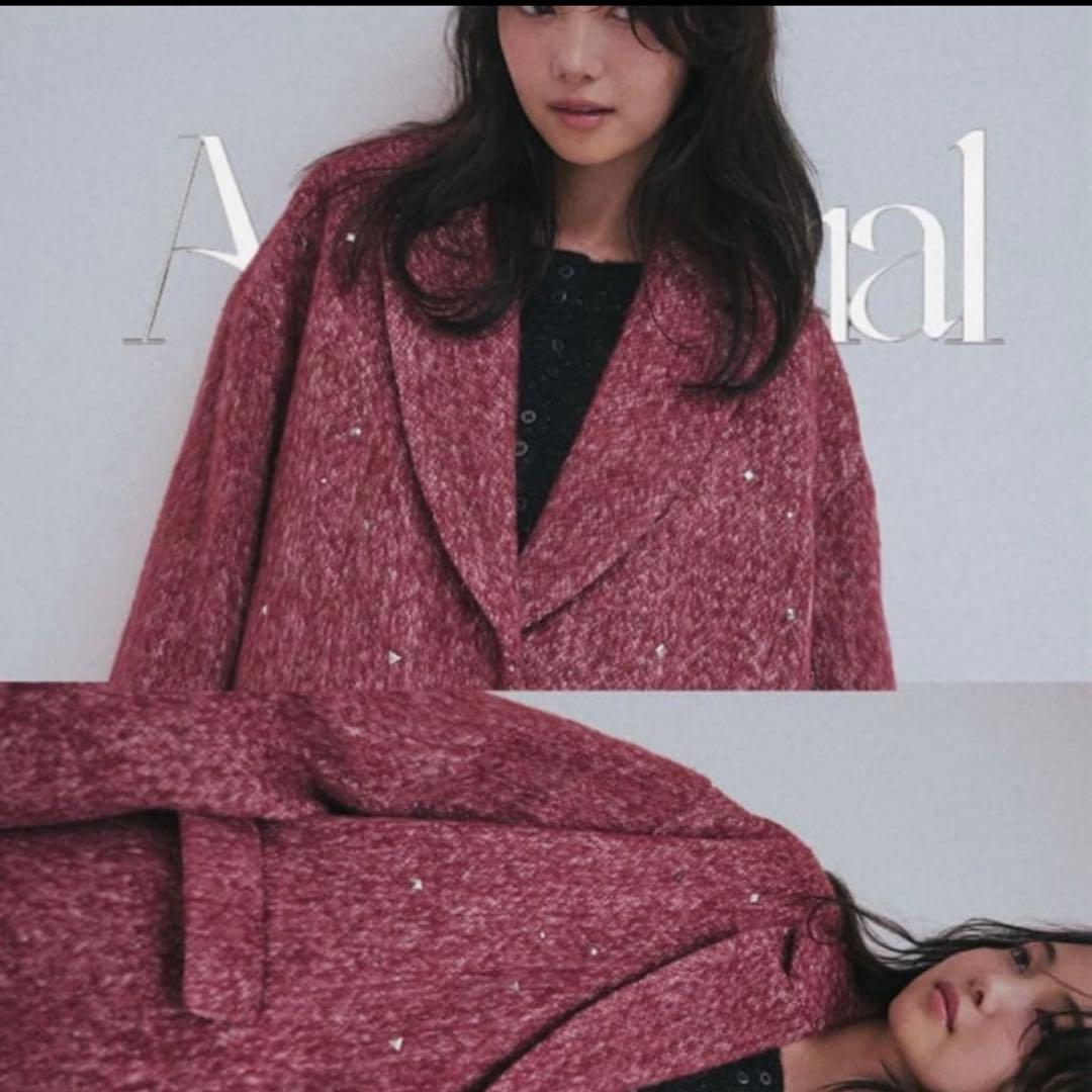 ジャケット・アウター Andequal SHAGGY STUDS COAT JACKET