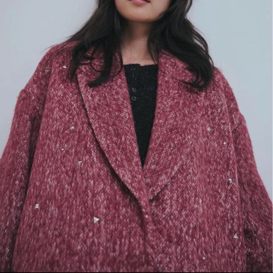 ジャケット・アウター Andequal SHAGGY STUDS COAT JACKET