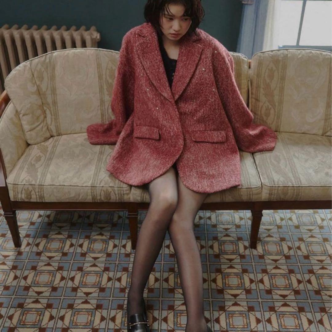 ジャケット・アウター Andequal SHAGGY STUDS COAT JACKET