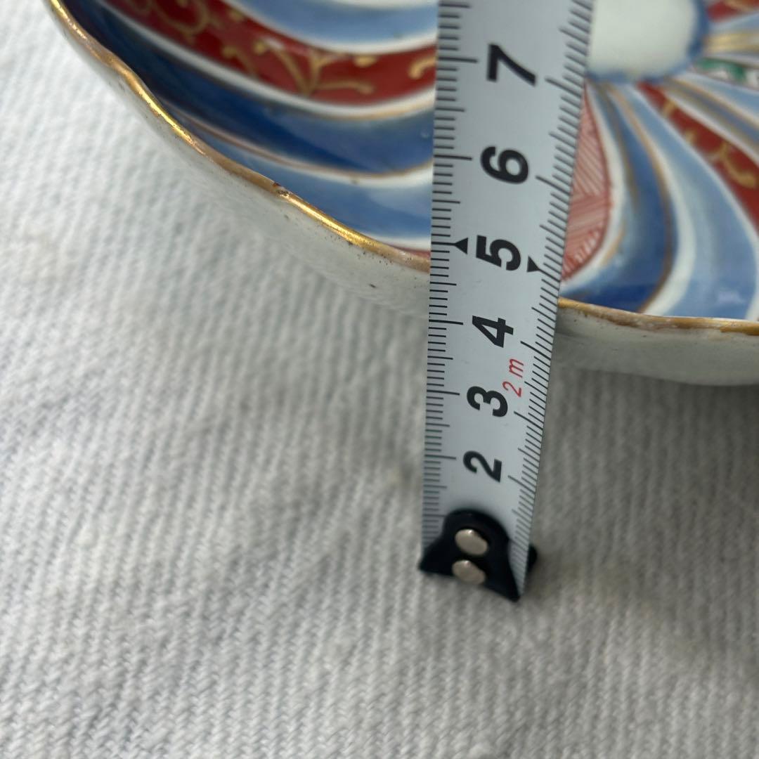 時代色絵伊万里　色鮮やかな染錦祥端捻じり模様なます皿　２点（骨董古伊万里古美術