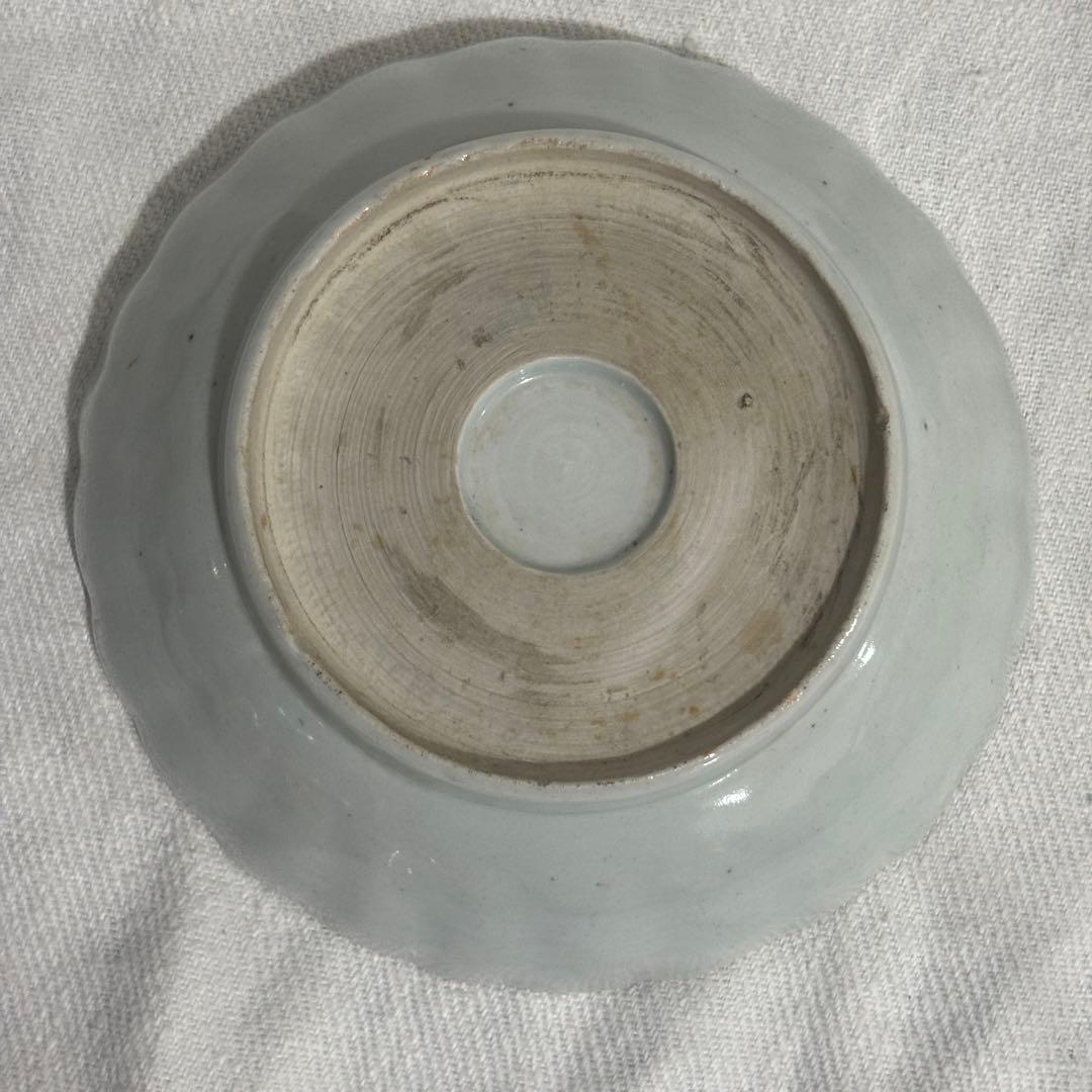 時代色絵伊万里　色鮮やかな染錦祥端捻じり模様なます皿　２点（骨董古伊万里古美術