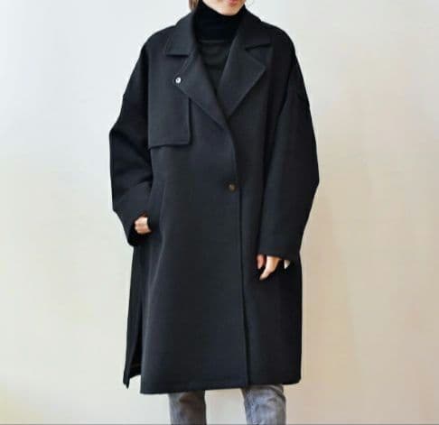 パシオーネ　ブラック　サイズ38　WARM素材 トレンチコート