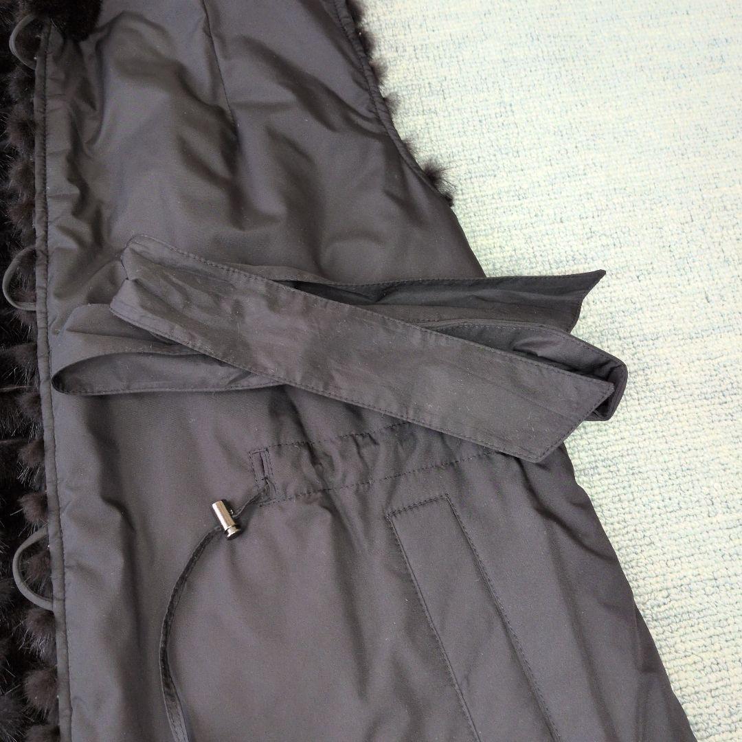 ア*ア様 フード付き ブラックミンクリバーシブルジレ