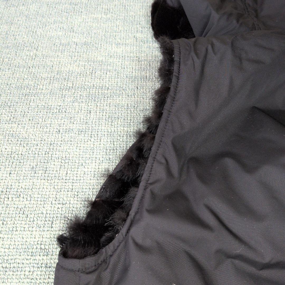 ア*ア様 フード付き ブラックミンクリバーシブルジレ