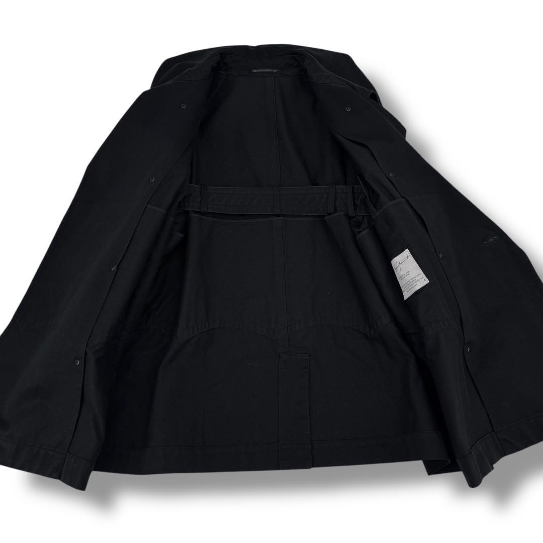 希少】ヨウジヤマモト コットン トレンチコート 変形 　モッズコート　黒