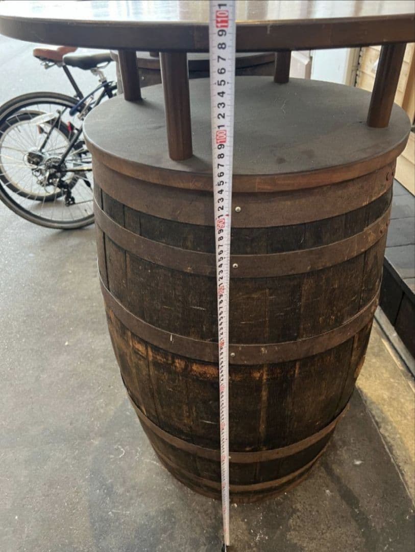 【miya】木製 ワイン樽テーブル 高さ110cm