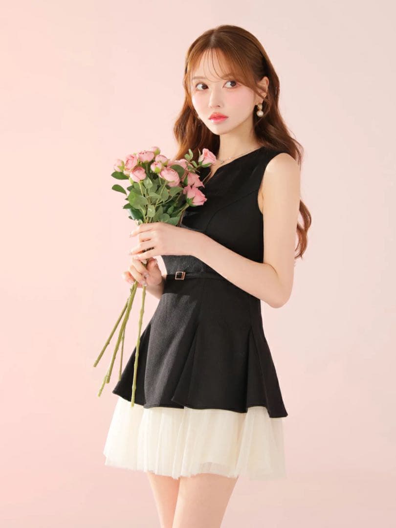 Sブラック　3444 ブリエ　ディアバイローブドフルールグロッシー　キャバドレス