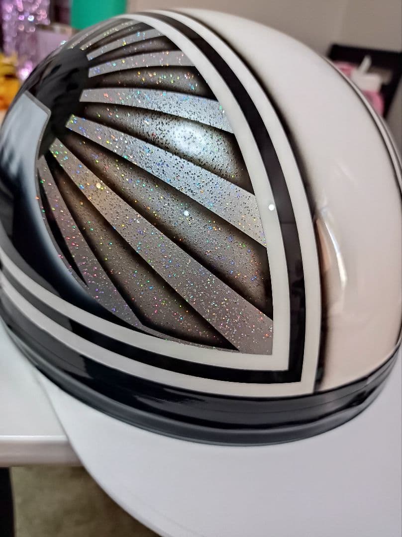 カスタムコルク半　白黒富士日章　七色ラメ