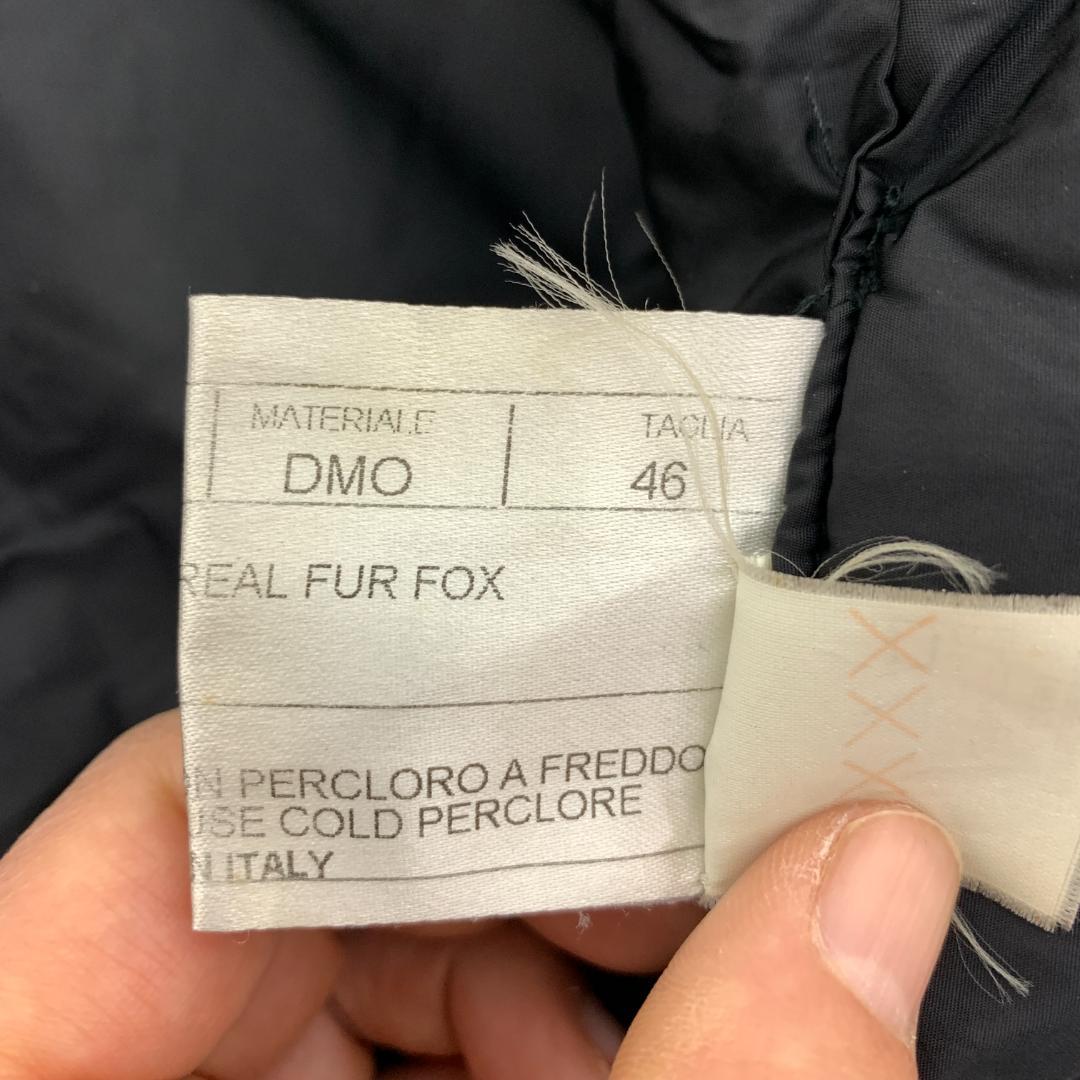 LA8951 エルマンノシェルビーノ ロングコート 黒 ナイロン 46