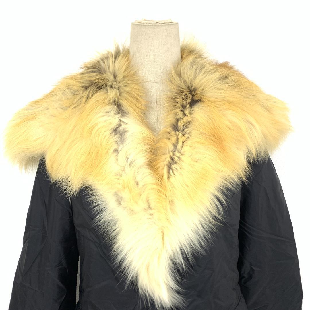 LA8951 エルマンノシェルビーノ ロングコート 黒 ナイロン 46