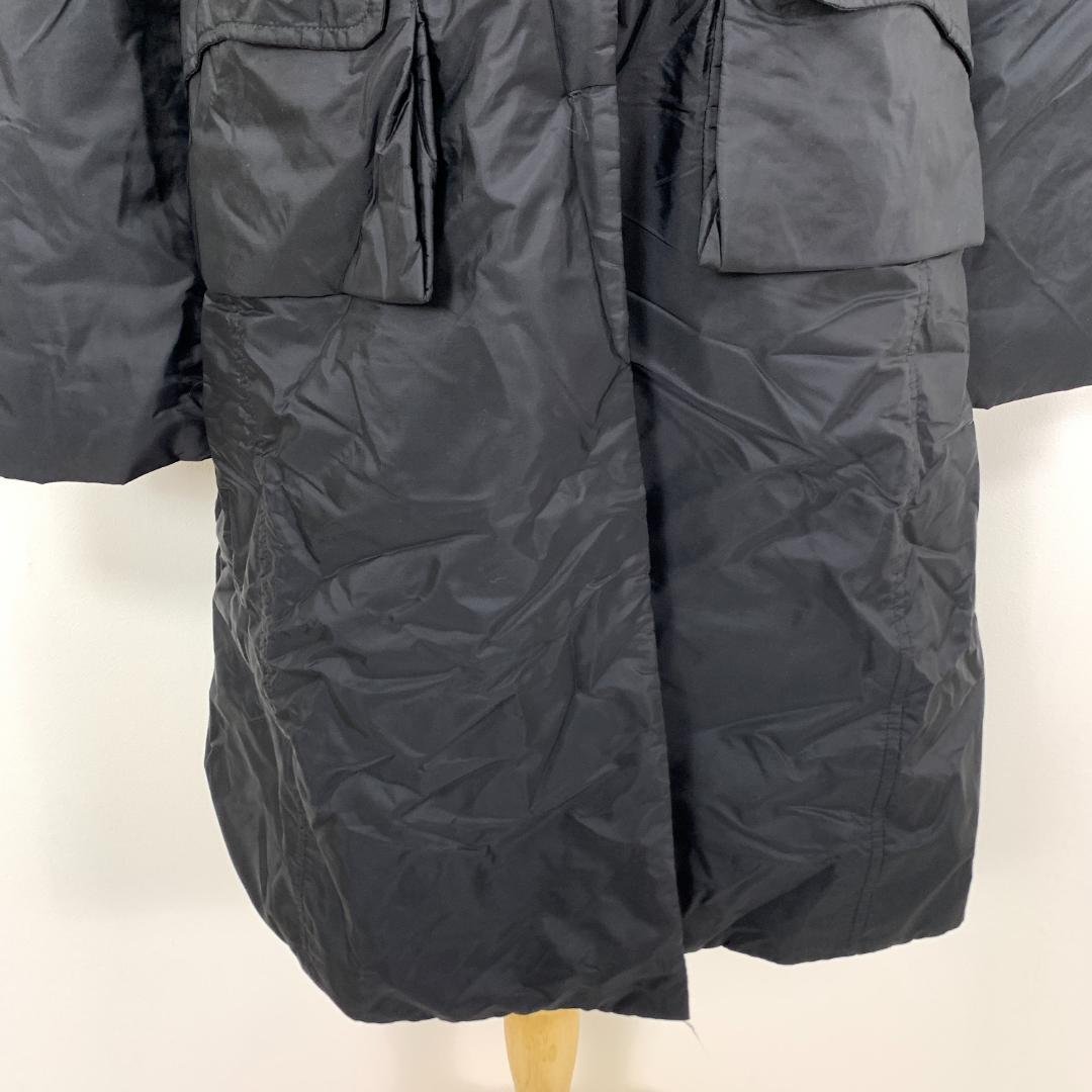 LA8951 エルマンノシェルビーノ ロングコート 黒 ナイロン 46