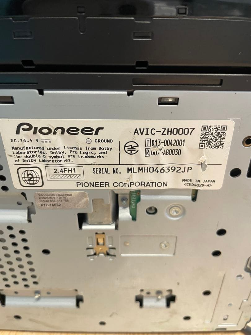 カロッツェリア Carrozzeria　AVIC-ZH0007