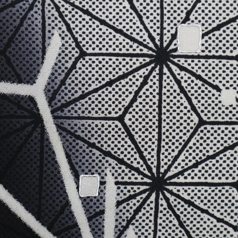 《長尺■訪問着◆大小麻の葉染分け■作家落款有■白黒◆袷正絹着物◆SB11-8》