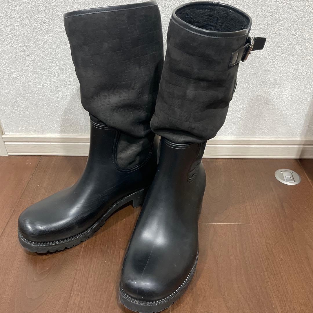 ルイヴィトン ダミエ グラフィット エンジニアブーツ 長靴 レインブーツ ラバー
