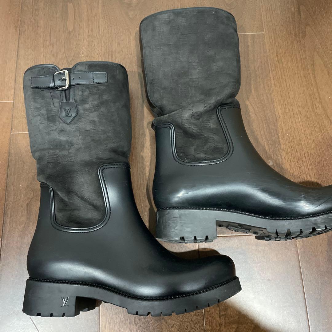 ルイヴィトン ダミエ グラフィット エンジニアブーツ 長靴 レインブーツ ラバー