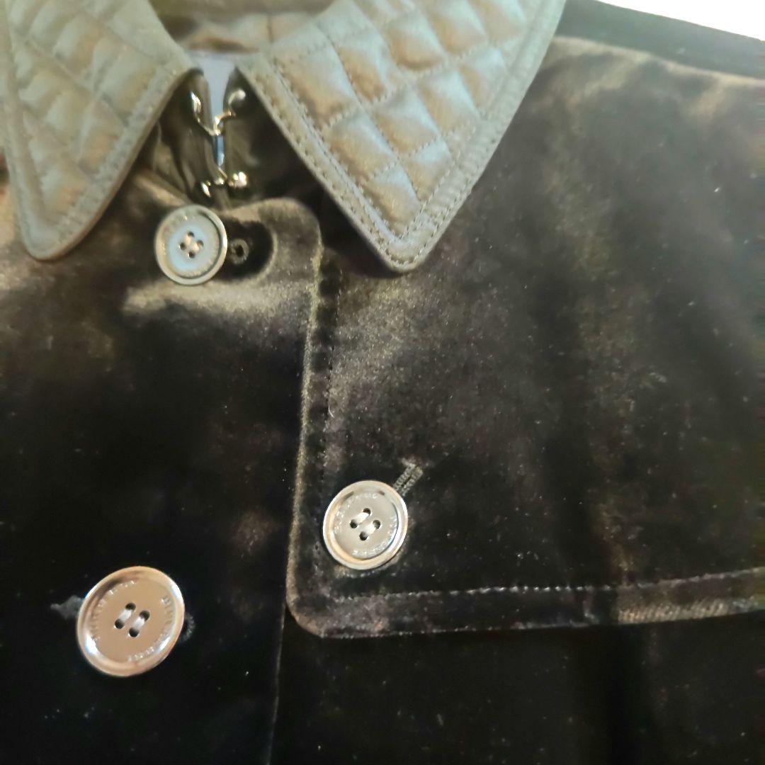 希少 極美品 BURBERRY シルクベルベット ロングコート 黒